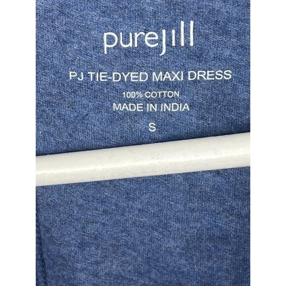 J Jill Pure Jill Blue Tie Dye Maxi Dress Small Cotton Sleeveless - Picture 6 of 11